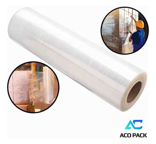 Rolo Bobina Plástico Filme Stretch 500mmx0,25mic Virgem 3kg