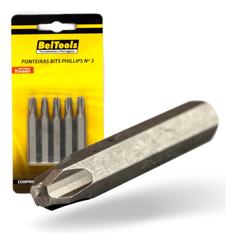 Kit 5 Ponta Bit Phillips Cv 50mm X 5/16 X N4 Beltools