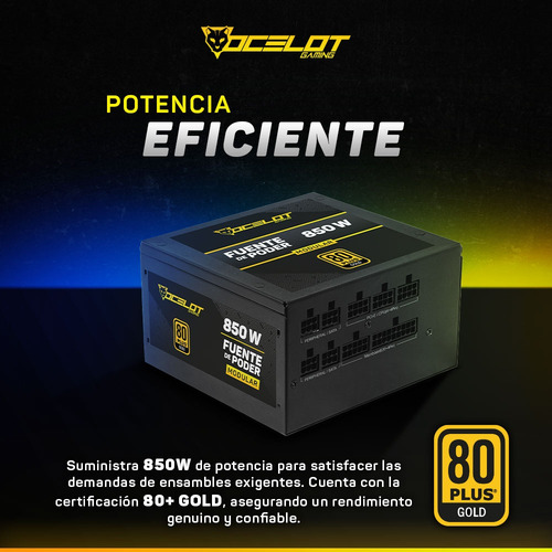 Fuente De Poder Ops850 Ocelot Atx 850w Modular 80+ Gold