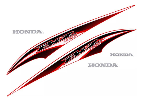 Cartela Adesivos Completa Honda Biz 125 Ex 2017 Cor Vermelha