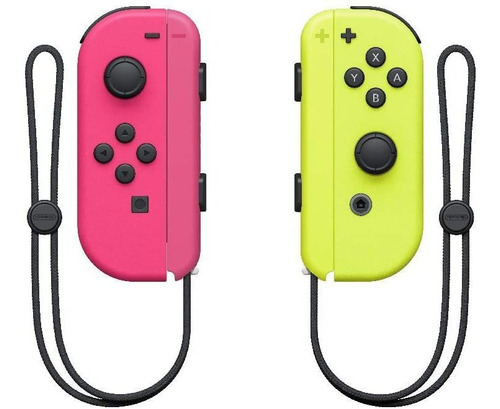 Control Joystick Nintendo Switch Joycon Rosa Y Amarillo Neon