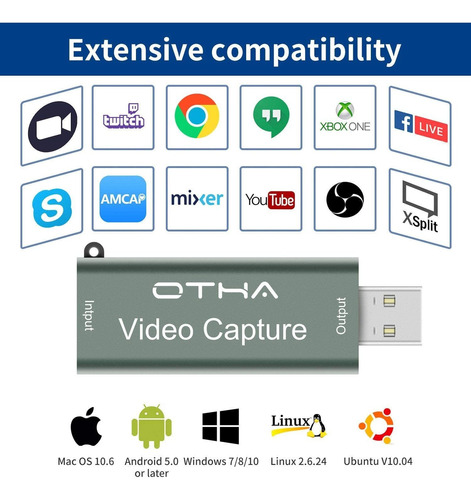 Otha - Tarjeta De Captura De Audio De Vídeo, Hdmi Usb 2.0, F