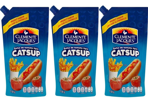3 Salsa Catsup Clemente Jacques Pouch 620 Gr C/u
