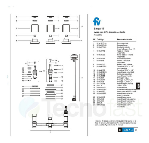Grifería Fv California Bidet Con Transferencia Cromada Baño