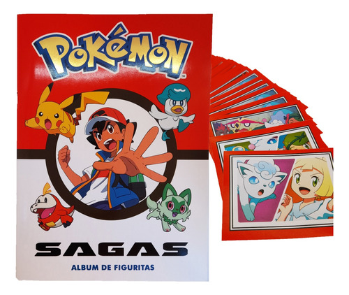 Pokémon Sagas 2023 - Álbum + 50 Figuritas - Fc