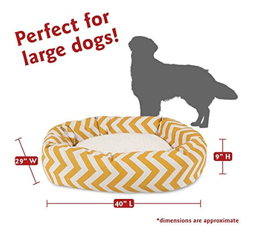 Majestuosa Mascota Bagel Chevron Impresion Mascota Cama Con