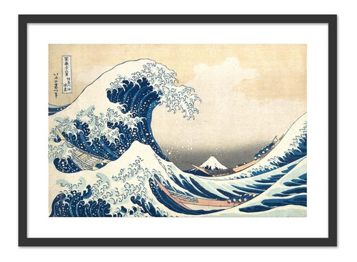 Cuadro La Gran Ola De Kanagawa Hokusai 63x93 Cm M Y C Arte