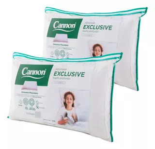 2 Almohadas Cannon Sublime 70x40 Silicona Hipersoft Premium Color Blanco