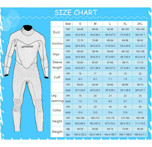 Traje De Neopreno De 3mm Para Hombre, Traje De Buceo De S