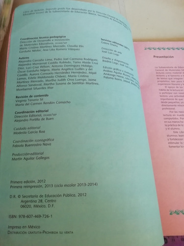 Español Lecturas Segundo Grado Primaria 2013 Sep (Usado)