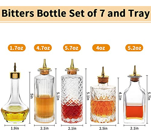 Bitters Bottle - Set De 7 Botellas Decorativas De Botellas D