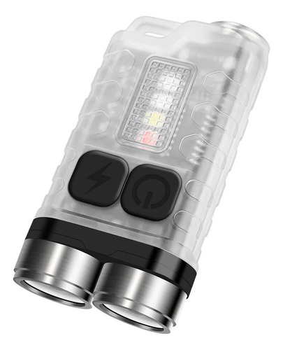 Mini Linterna Led Llavero V3 Edc Recargable Usb Tipo C Color de la linterna Gris Color de la luz Blanco