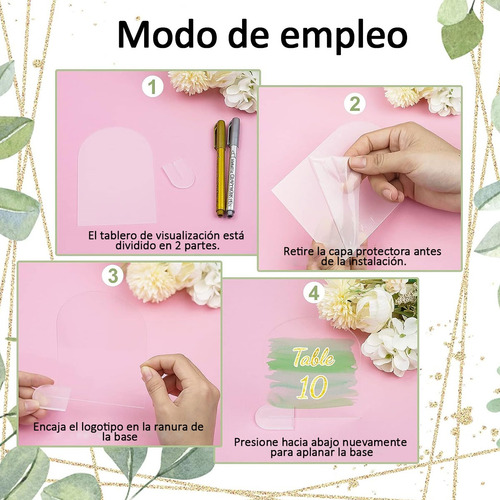 10 Acrílico Numero De Mesa Con Base Sublimable 14.5×9.5cm