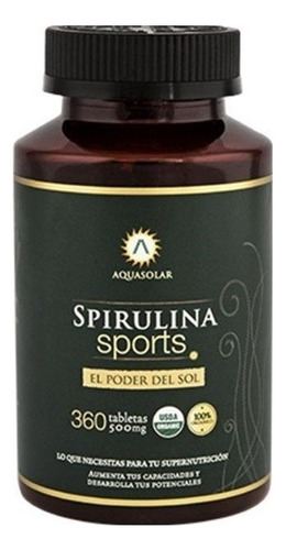 Aquasolar Spirulina Sports 360 Tabletas 100 % Organicas 