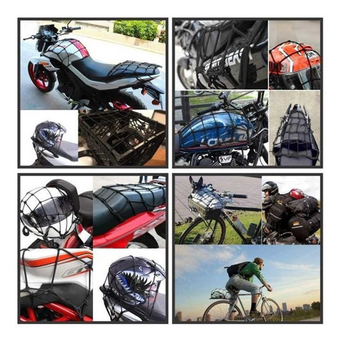 Imagen 3 de 4 de Red Moto Pulpo Reforzada Porta Casco Elastica Devotobikes
