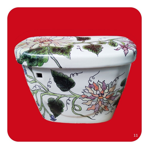 Imagen 3 de 4 de Wc Sanitario Taza + Tanque Cerámica Tipo Talavera Blanco M11