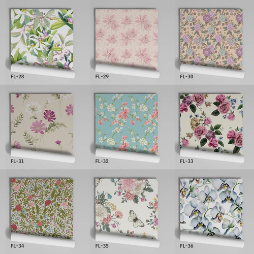 Imagem 8 de 10 de Adesivo Papel De Parede Floral 5,00x3,00m Fl-32