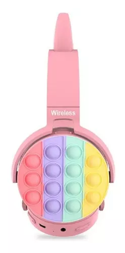 Auriculares inalámbricos - POPITK KLACK, Supraaurales, Bluetooth, Pop It de  Diadema para Niños Rosa