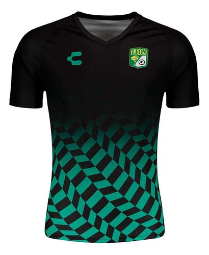 Playera Negra M/c León Para Entrenamiento