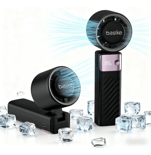 Mini Ventilador Portátil Turbo Portátil, Ventilador Portátil De Mão, A Gel A Gelo 199 Configurações Ajustáveis, Usb Recarregável, Adequado Para Uso Em Viagens/Ao Ar livre/Em Casa/No Escritório, Preto