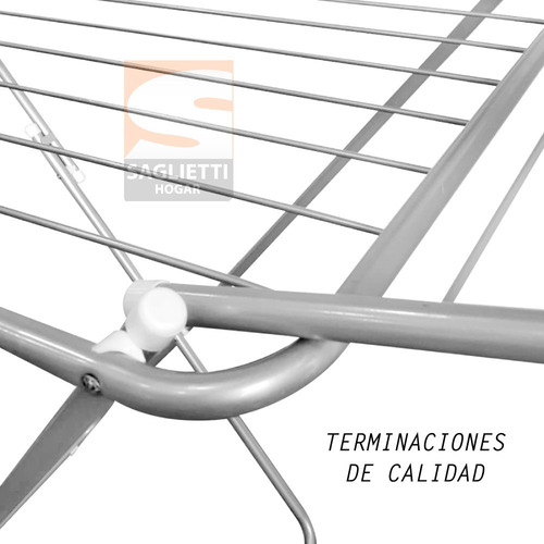 Imagen 5 de 8 de Tender Tendedero Reforzado Plegable Alas 8 Varillas Posta