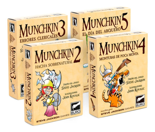 Pack X4 Expansiones Para El Juego De Cartas Munchkin Buro