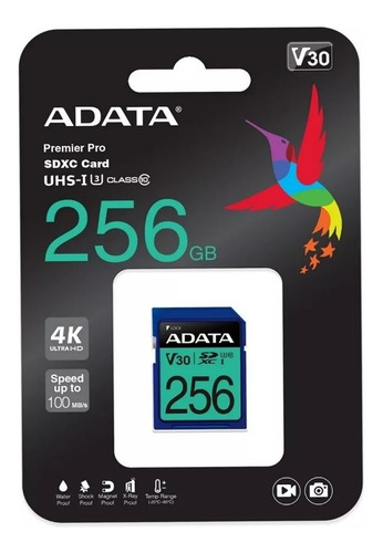 Adata Memoria Sdxc Pro 256gb Uhs-i U3 Cl10 Asdx256gui3v30s-r