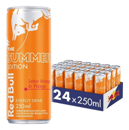 Red Bull Summer Edition Morango E Pêssego 24 Und - 250ml