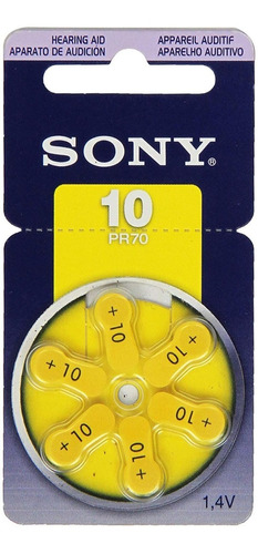 Bateria Pila Sony 10 Pr70 Original Sellada X6 Para Audifono