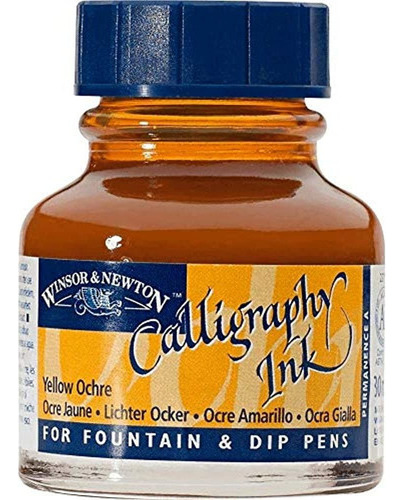 Frasco De Tinta De Caligrafia Winsor Y Newton, 30 Ml, Ocre