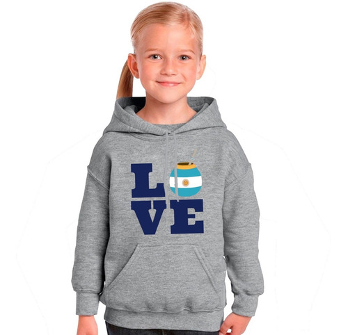 Imagen 4 de 6 de Buzo Gris Love Argentina Paises Ciudades Hombre Mujer Niños