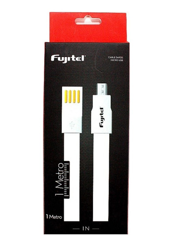 Cable Fujitel Usb A Micro Usb 1mt Plano Imantado Blanco Fx