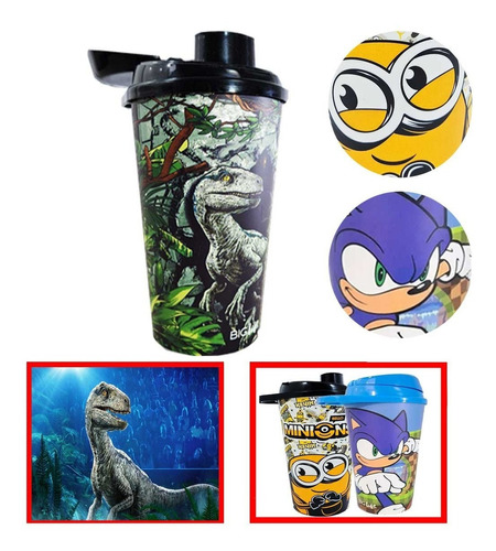 Vaso Sonic Plástico Diseños Infantiles Ctapa Y Pico.original Jurassic World