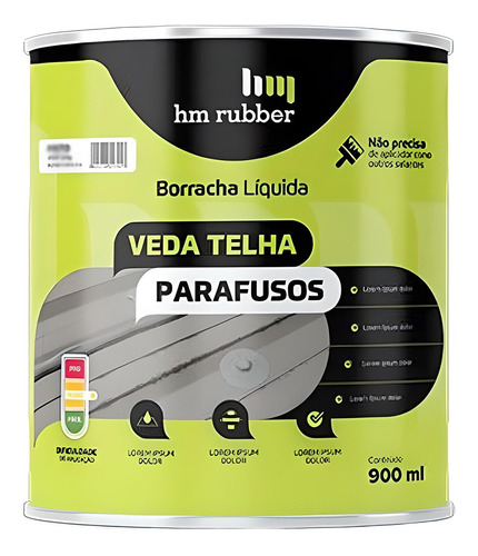 Borracha Liquida Veda Telha E Parafuso G96 Hm Rubber 900 Ml