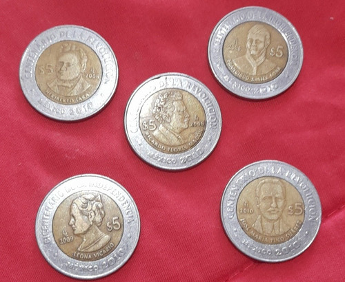 Se Vende Moneda Conmemorativa Del Bicentenario De 5 Pesos 