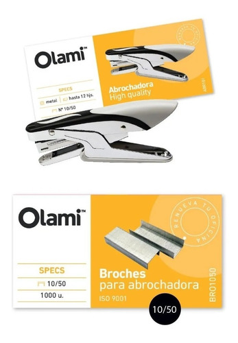 Abrochadora Olami Pinza N10 + Broche Olami 10/50 X1000 Combo