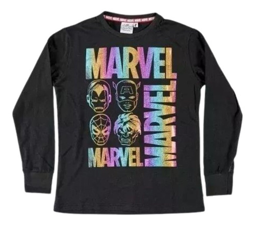 Remera Manga Larga Hulk Avengers Niños Lic. Marvel® 