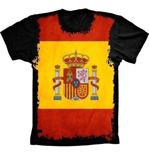 Camiseta Estilosa 3d Fullprint Bandeira Da Espanha