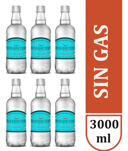 Agua Benedictino 500ml Sin Gas - Pack 6 Botellas.