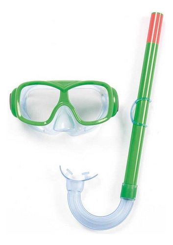 Kit De Mergulho Snorkel + Máscara Infantil Bestway - Verde