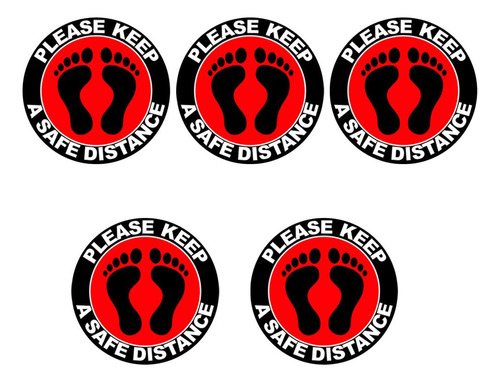 5pcs Shop Floor Stickers Decal Social Distancing 6ft Si