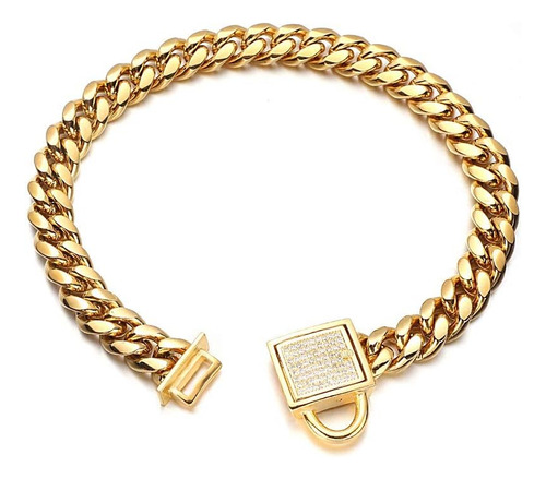 Aiyidi Gold Dog Chain Collar 10 Mm De Ancho Cuban Link Puppy
