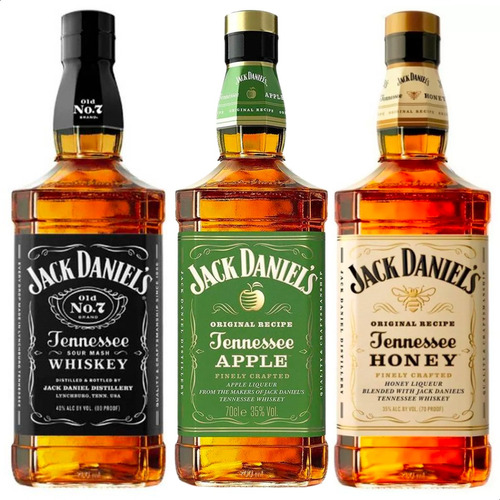 Whisky Jack Daniel´s Old N°7 Tennessee + Apple + Honey X3