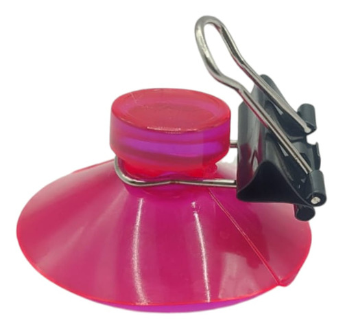 Tira Clip Con Chupon Ventosa Transparente 10 Pz Color Rosa