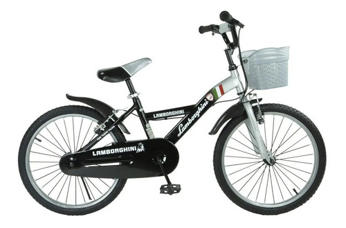 Bicicleta infantil Dencar Lamborghini 7116 R20 color gris con pie de apoyo  