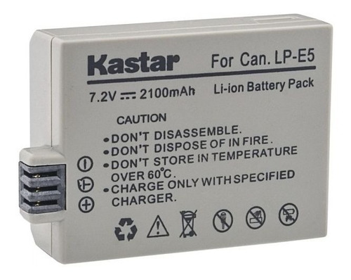 Batería Kastar Lp-e5 P/ Canon Xsi Xs T1i 450d 500d Kissf X2