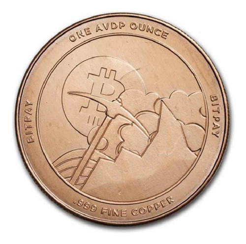 Medalla De 1 Onza De Cobre Pureza.999 Bitpay