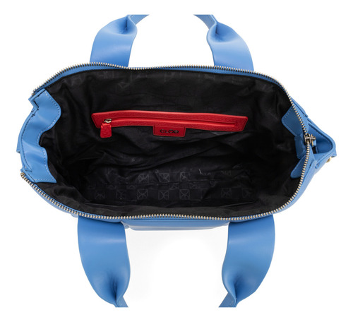 Bolsa Tote Cloe Para Mujer Diseño Acolchado Con Parche Color Azul