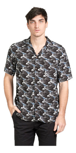 Camisa Hawaiana Con Bolsillo Moda Hombre Mistral 30007-2