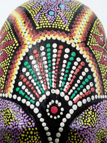 Hermosa Máscara Decorativa, Puntillismo, Origen Indonesia
